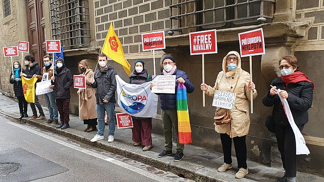 Protesta per la liberazione di Alexey Navalny