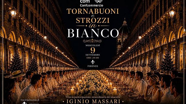 Cena in bianco nelle strade dello shopping
