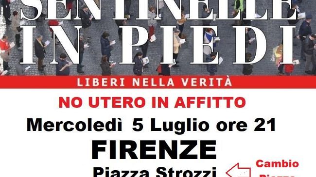 Sentinelle in Piedi a Firenze contro l'utero in affitto