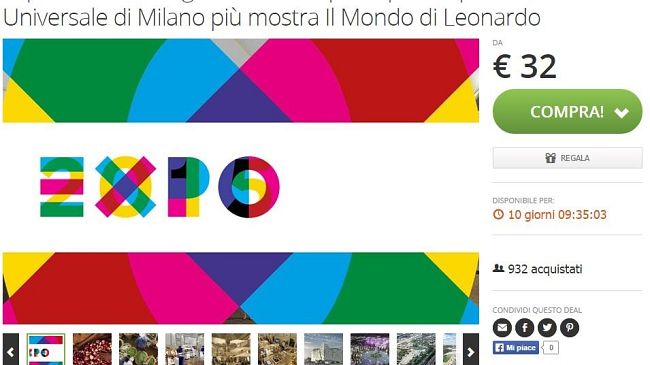 Su Groupon biglietto Expo 2015 con sconto Leonardo
