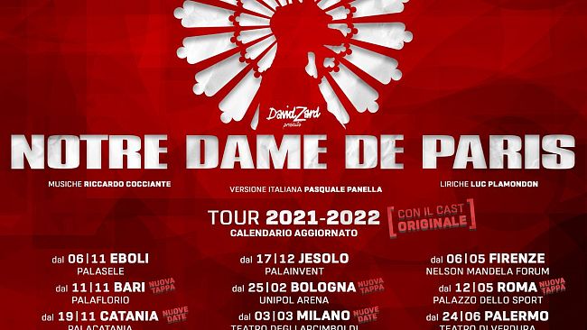 Notre Dame de Paris, le nuove date italiane: 2021-2022