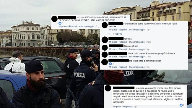 Spari a Firenze: sul web commenti al veleno e odio razziale