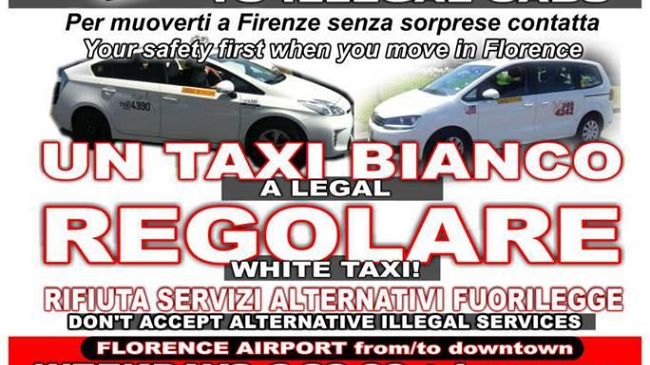 A Firenze troppi tassisti abusivi, volantinaggio per avvisare i turisti 