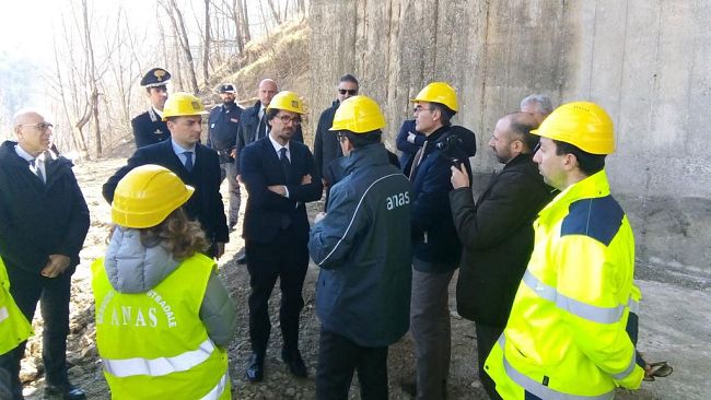 Il Ministro Toninelli sul viadotto Puleto