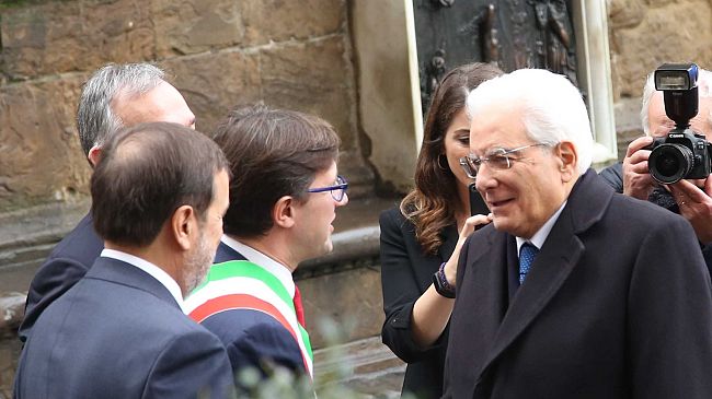 Sergio Mattarella a Villa Castel Pulci con Alfonso Bonafede e David Ermini