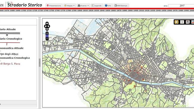 Stradario storico web del Comune di Firenze
