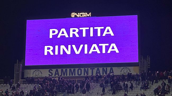 Rinviata la partita contro l'Inter
